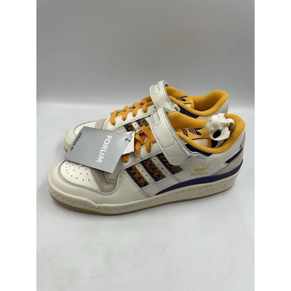Adidas Mens White Gold Forum 84 Low GW2007 Athletic Running Shoes Sz 9